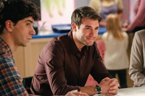The Crazy Ones - Season 1 - "Outbreak" - Hamish Linklater as Andrew Keaneally and James Wolk as Zach Cropper