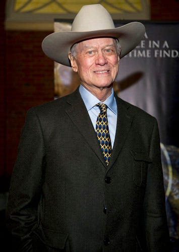 Larry Hagman - arrives for the Whie Bridle Society's "Da Vinci, Wine and Roses" benefit at Lisa Blue Baron Mansion, Dallas, Texas, November 15, 2012