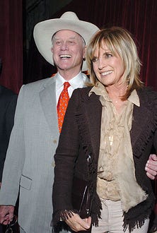 Larry Hagman and Linda Gray -Wrner Bros. Television and Warner Home Video celebrater 50 Years of Quality TV, Burbank, CA, January 21, 2005
