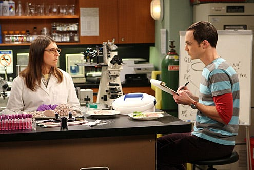 The Big Bang Theory - Season 4 - "The Alien Parasite Hypothesis" - Mayim Bialik, Jim Parsons