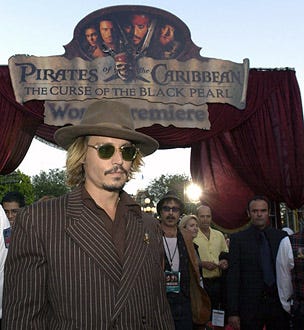 Johnny Depp - The "Pirates of The Caribbean: The Curse of The Black Pearl" world premiere, June 28, 2003
