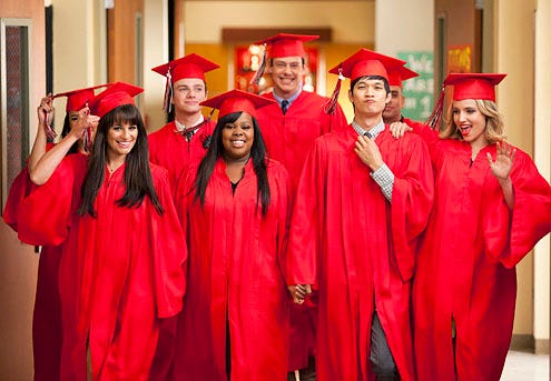 Glee - Season 3 - "Goodbye" - Naya Rivera, Lea Michele, Chris Colfer, Amber Riley, Cory Monteith, Harry Shum Jr., Mark Salling and Dianna Agron