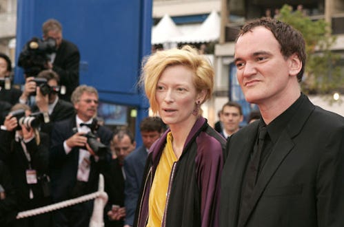 Tilda Swinton and Quentin Tarantino - 2004 Cannes Film Festival - "De Lovely" - Premiere And Closing Ceremony