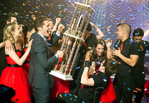 Glee - Season 3 - "Nationals" - Dianna Agron, Matthew Morrison, Cory Monteith, Lea Michele, Kevin McHale and Mark Salling