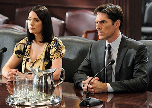 Criminal Minds - Season 7 - "It Takes A Village" - Paget Brewster as Prentiss and Thomas Gibson as Hotchner