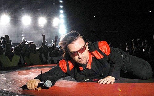 Bono of U2 - U2 "Vertigo" Tour at Vicente Calderon Stadium - Madrid,  Spain - Aug. 11, 2005