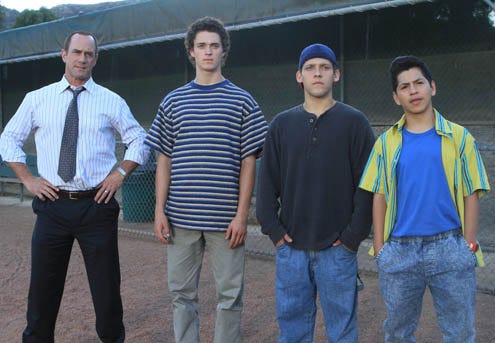 Surviving Jack - Season 1 - "Gonna Make You Sweat" - Connor Buckley as Frankie, Tyler Foden as Mikey, Kevin Hernandez as George, Christopher Meloni as Jack