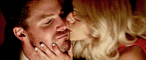 Emily Bett Rickards and Stephen Amell, Arrow