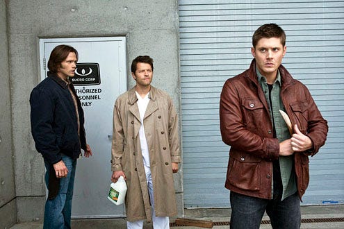 Supernatural - Season 7 - "Survival of the Fittest" - Jared Padalecki, Misha Collins and Jensen Ackles