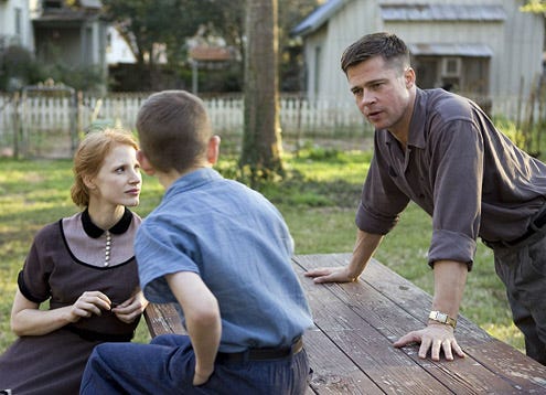 The Tree of Life - Jessica Chastain and Brad Pitt