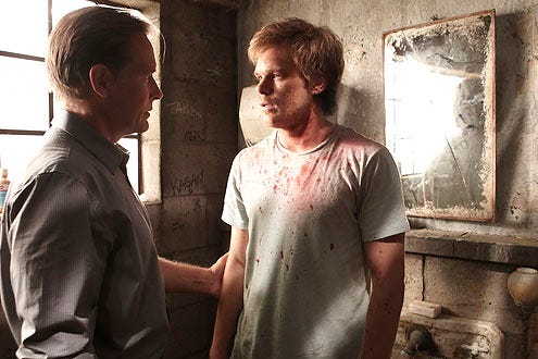 Dexter - Season 5 - "My Bad" - James Remar as Harry Morgan and Michael C. Hall as Dexter