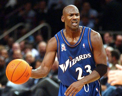 Michael Jordan - The Washington Wizards against the New York Knicks in New York City, October 30, 2001