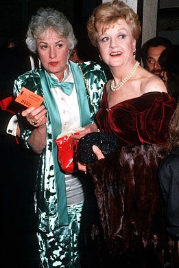 Bea Arthur and Angela Lansbury - 44th Annual Golden Globe Awards, Beverly Hills, CA, January 31, 1987