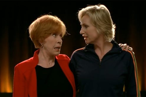 Glee - Season 2 - "Furt" -Guest star Carol Burnett as Doris Sylvester and Jane Lynch