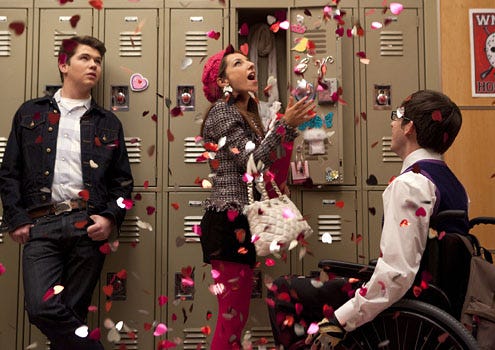 Glee - Season 3 - "Heart" - Damian McGinty as Rory, Vanessa Lengies as Sugar and Kevin McHale as Artie