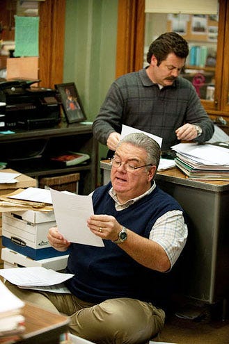 Parks and Recreation - Season 5- "Correspondents' Lunch" - Jim O'Heir and Nick Offerman