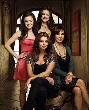 Privileged - Ashley Newbrough as Sage, JoAnna Garcia as Megan, Lucy Kate Hale as Rose, and Anne Archer as Laurel