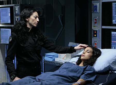 Stargate SG-1 - Season 10, "Dominion" - Claudia Black as Vala, Morena Baccarin as Adria