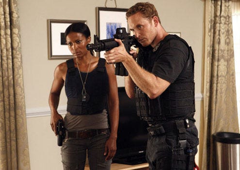 Chase - Season 1 - "Under the Radar" - Rose Rollins as Daisy Ogbaa and Cole Hauser as Jimmy Godfrey