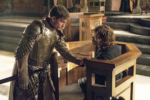 Game of Thrones - Season 4 - "The Laws of Gods and Men" - Nikolaj Coster-Waldau and Peter Dinklage