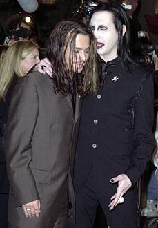 Johnny Depp & Marilyn Manson - "Blow" Los Angeles premiere, March 29, 2001