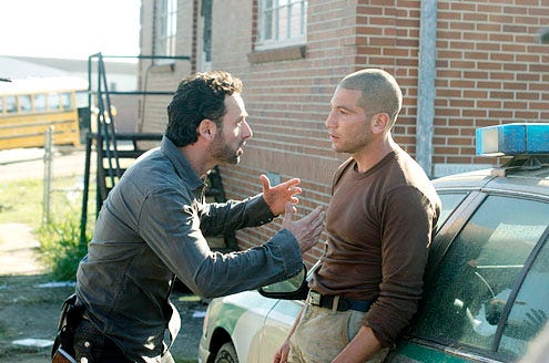 The Walking Dead - Season 2 - "18 Miles Out" - Andrew Lincoln and Jon Bernthal