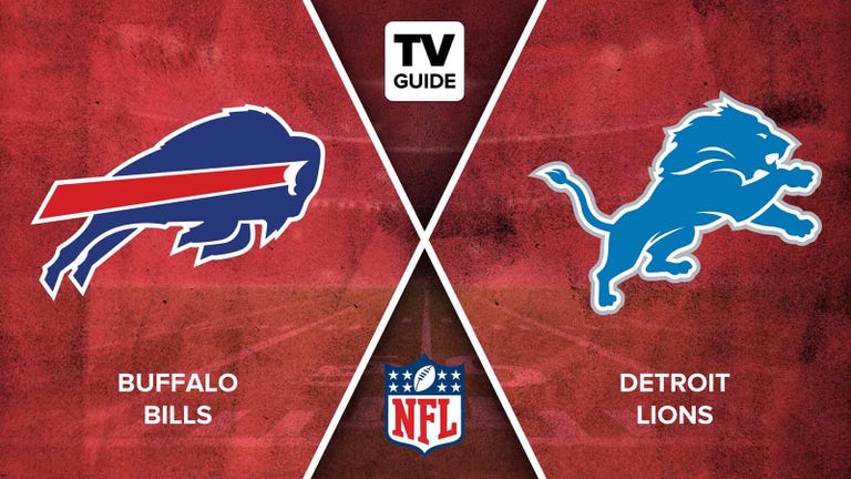 NFL Bills vs. Lions matchup logos