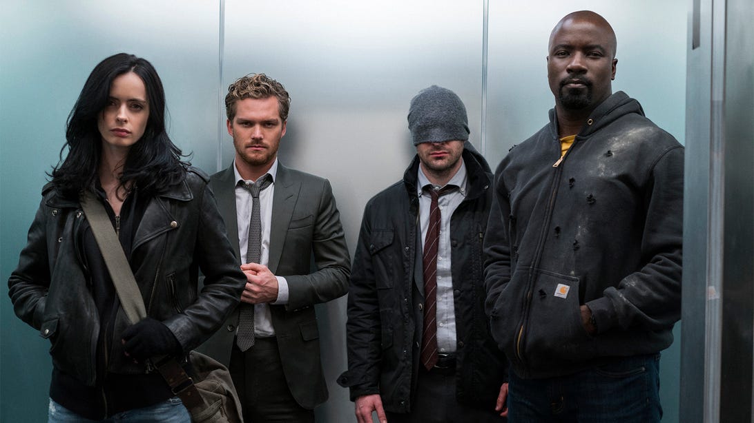 Krysten Ritter, Finn Jones, Charlie Cox, and Mike Colter, The Defenders