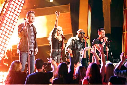 The Voice - Season 5 - "Live Final Performances" - Blake Shelton, Christina Aguilera, CeeLo Green and Adam Levine