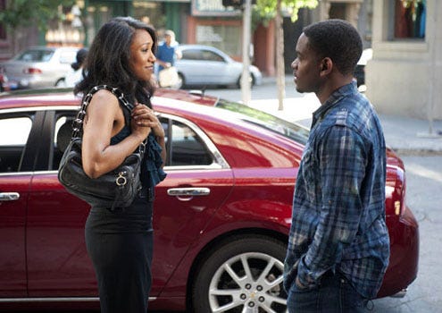 Harry's Law - Season 1 - "American Dreamers" - Candice Patton as Denise and Aml Ameen as Malcolm Davies