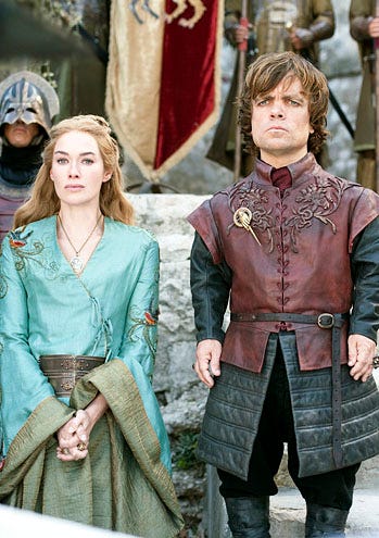 Game of Thrones - Season 2 - "The Old Gods and the New" - Lena Headey and Peter Dinklage