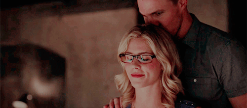 Emily Bett Rickards and Stephen Amell, Arrow