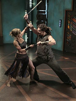 Stargate Atlantis - "Echoes" - Rachel Luttrell as Teyla Emmagan, Jason Momoa as Ronon Dex