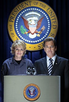 Stargate SG-1 - "The Road Not Taken" - Amanda Tapping as Lt. Col. Samantha Carter, Beau Bridges as Gen. Hank Landry