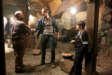 Once Upon A Time  - Season2 - "The Crocodile" - Lee Arenberg, Josh Dallas, and Jared Gilmore