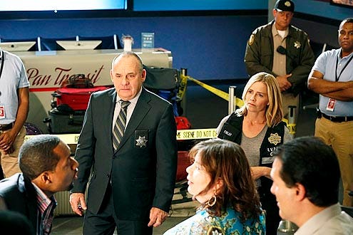 CSI - Season 14 - "Keep Calm and Carry On" - Paul Guilfoyle and Elisabeth Shue