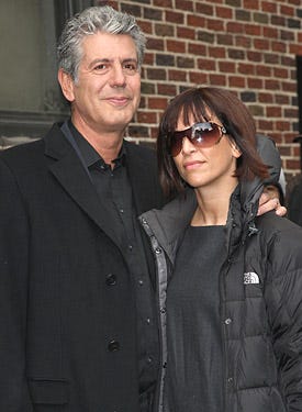 Anthony Bourdain and wife Octavia Bourdain - "The Late Show With David Letterman" at the Ed Sullivan Theater in New York City, March 24, 2008