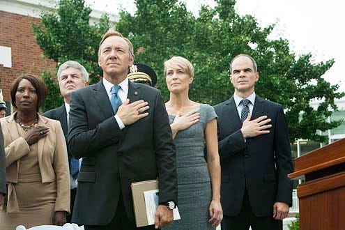 House of Cards - Season 1 - "Chapter 8" - Kevin Spacey, Robin Wright and Michael Kelly
