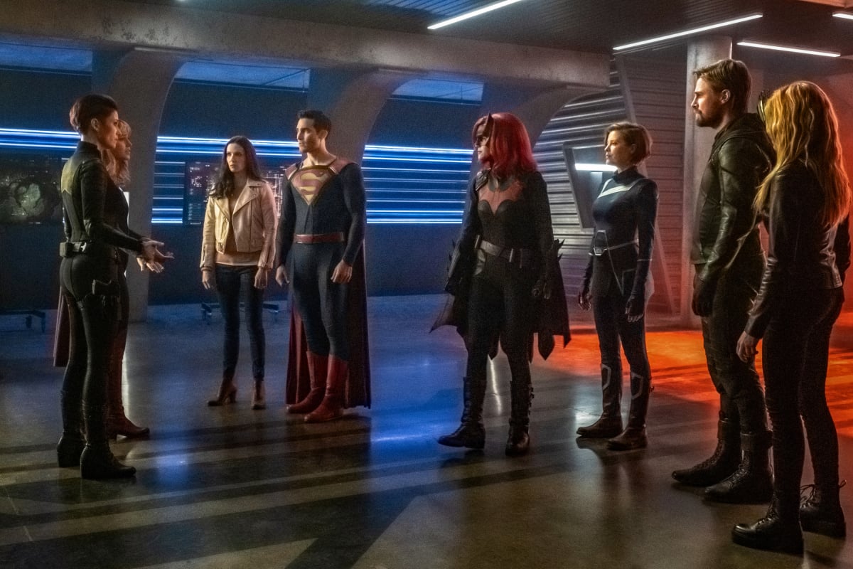Chyler Leigh, Melissa Benoist, Elizabeth Tulloch, Tyler Hoechlin, Ruby Rose, Audrey Marie Anderson, Stephen Amell, and Kat McNamara, Supergirl