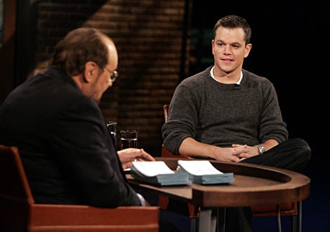 Inside the Actors Studio - Host, James Lipton with guest, Matt Damon (air date 1/2/2007)