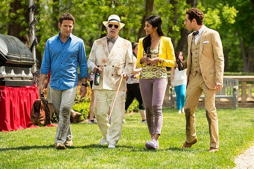 Royal Pains - Season 4 - "Dawn of the Med" - Mark Feuerstein, Henry Winkler, Reshma Shetty and Paulo Costanzo