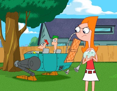 Phineas and Ferb - Season 2 - "Perry Lays An Egg/Gaming the System" - Phineas, Ferb and Candace