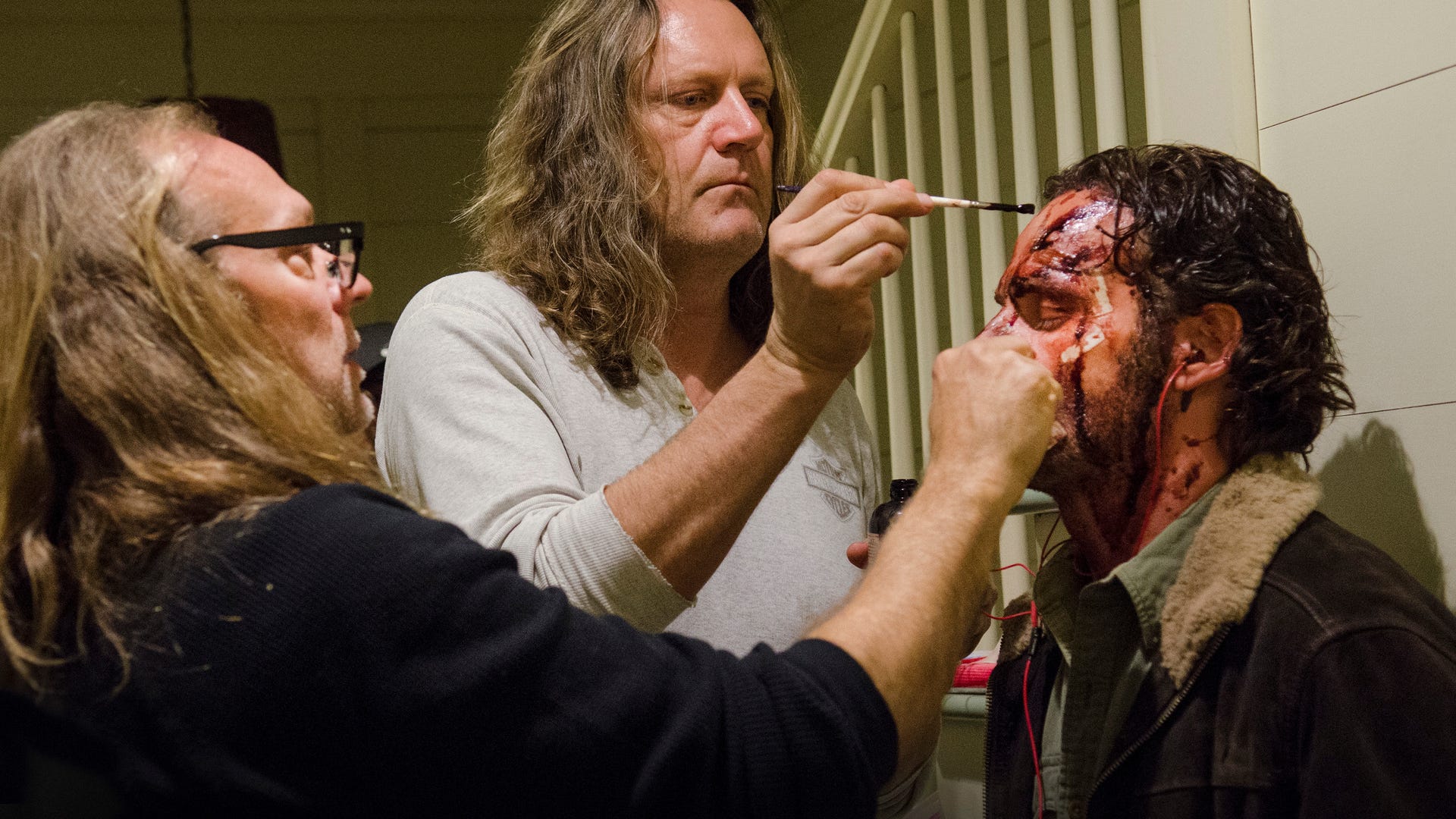 Greg Nicotero and Andrew Lincoln as Rick Grimes, The Walking Dead