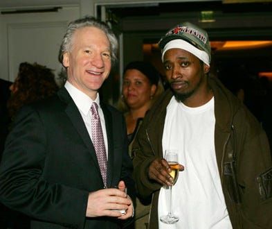 Bill Maher and Eddie Griffin - Clive Davis' pre-Grammy Awards party, February 12, 2005