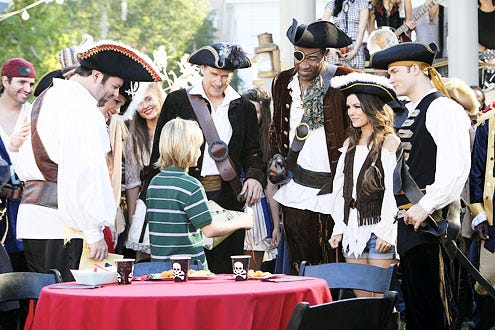 Hart of Dixie - Season 1 - "The Pirate & the Practice" - Tim Matheson as Dr. Brick Breeland, Cress Williams as Lavon Hayes, Rachel Bilson as Dr. Zoe Hart and Scott Porter as George Tucker