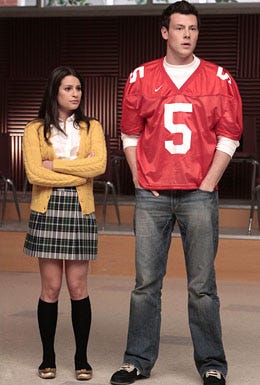 Glee - Season 1 - "Showmance" - Lea Michele as Rachel and Cory Monteith as Finn