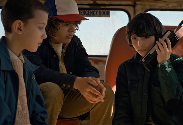 Millie Bobby Brown, Gaten Matarazzo and Finn Wolfhard, Stranger Things