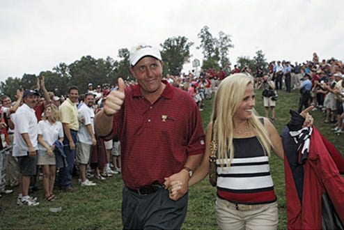 Phil Mickelson and wife Amy Mickelson - The Presidents Cup at Robert Trent Jones Golf Club, Sept. 2005