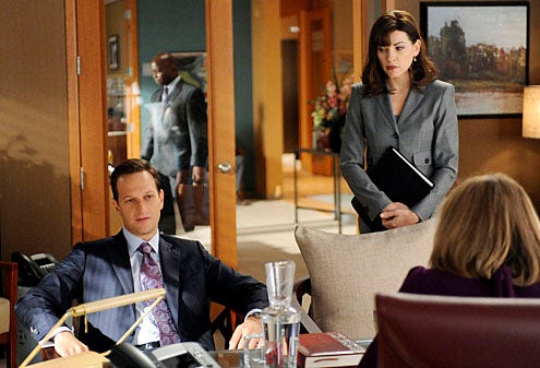 The Good Wife - Season 3 - "The Next Day" - Julianna Margulies as Alicia Florrick and Josh Charles as Will Gardner