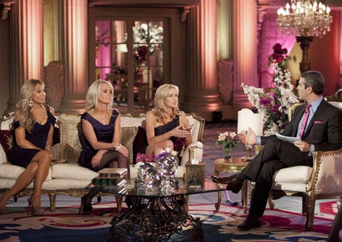 The Real Housewives of Beverly Hills - Season 1 - "Reunion" - Adrienne Maloof, Kim Richards, Camille Grammer and Andy Cohen